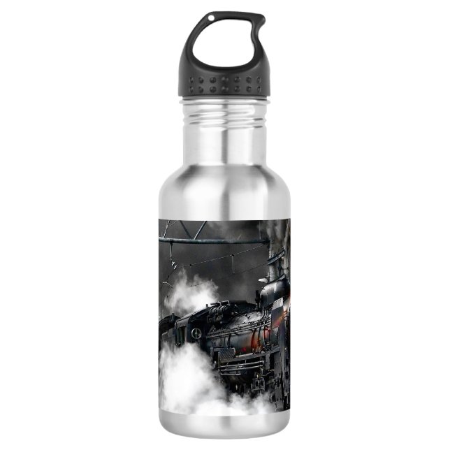 Dampf-Zug-sich fortbewegende Transport-Nacht Trinkflasche (Vorderseite)
