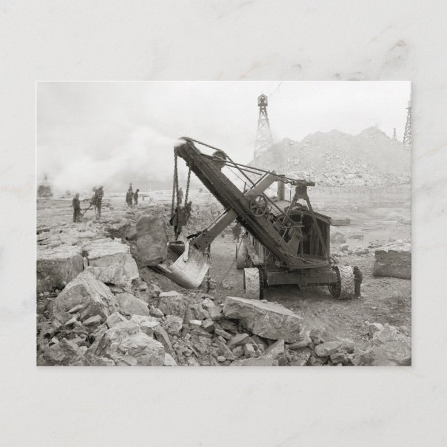 Dampfbagger, 1910 postkarte (Vorderseite)