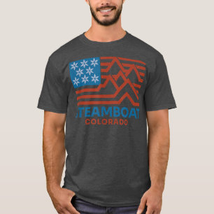 Dampfboot Colorado Skifahren Snowboard Schneeberg T-Shirt