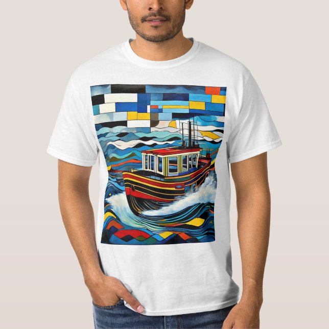 Dampfboot im Sturm 1 T-Shirt (Vorderseite)