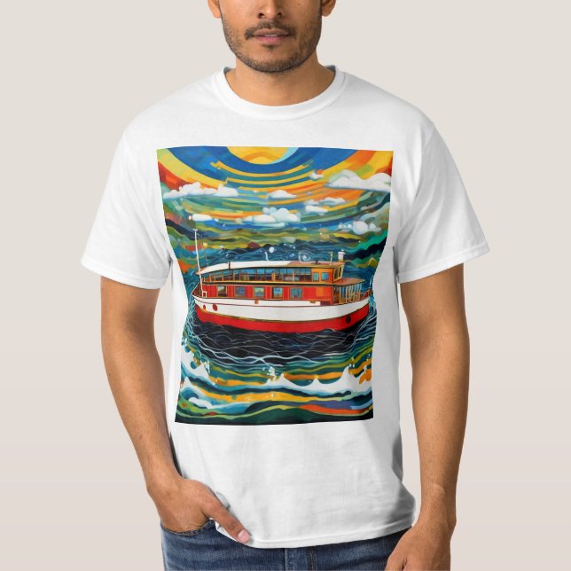Dampfboot im Sturm 3 T-Shirt (Vorderseite)