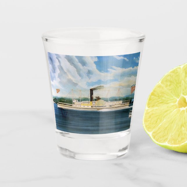 Dampfboot Vanderbilt 1847 Schnapsglas (Vorderseite)