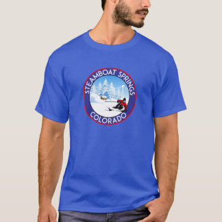 DAMPFBOOTQUELLE COLORADO SKI FAHRRAD WANDERN BERGE T-Shirt
