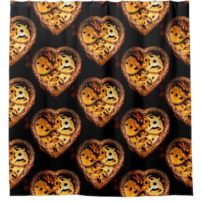Dampfduschvorhang im Herzen Duschvorhang (Vorderseite)
