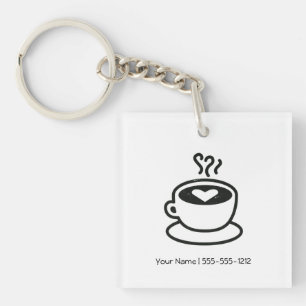 Dämpfende Kaffeetasse mit Herz-Entwurf (getragene Schlüsselanhänger