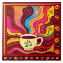 Dampfende Kaffeetasse Muster