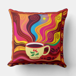 Dampfende Kaffeetasse Muster Kissen