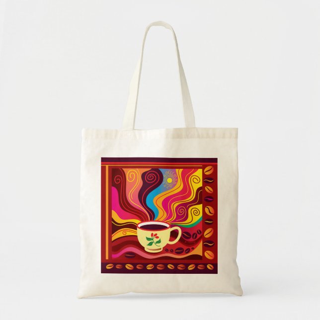 Dampfende Kaffeetasse Muster Tragetasche (Vorne)