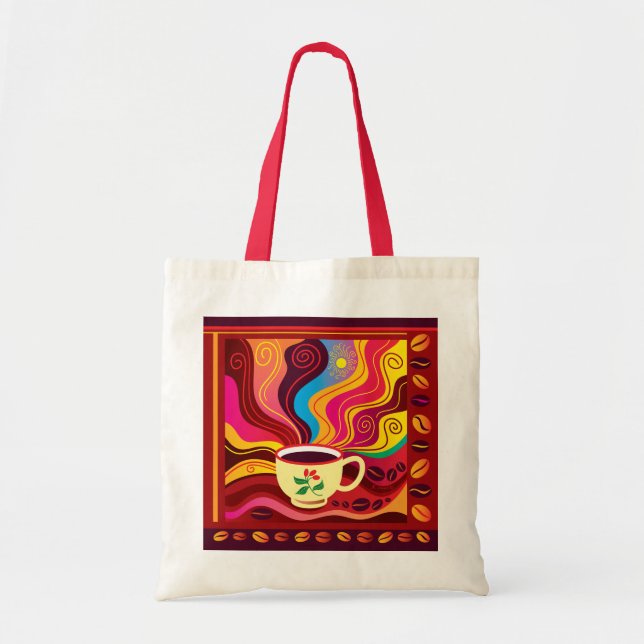 Dampfende Kaffeetasse Muster Tragetasche (Vorne)