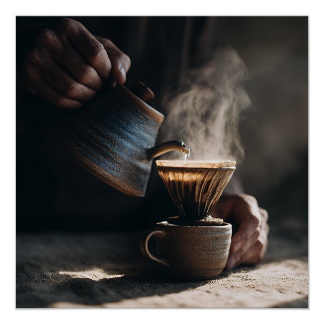 Dampfende Keramik Pour Over Poster (Vorderseite)
