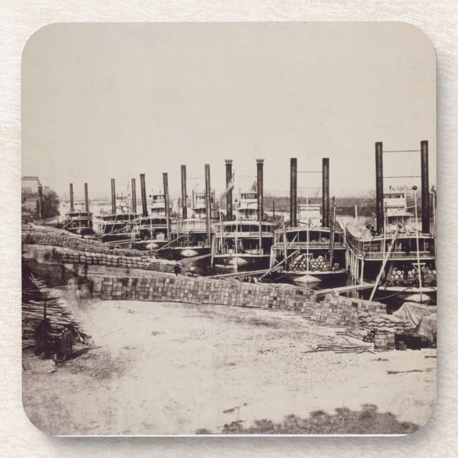 Dampfer auf dem Mississippi (b/w Foto) Getränkeuntersetzer (Vorderseite)
