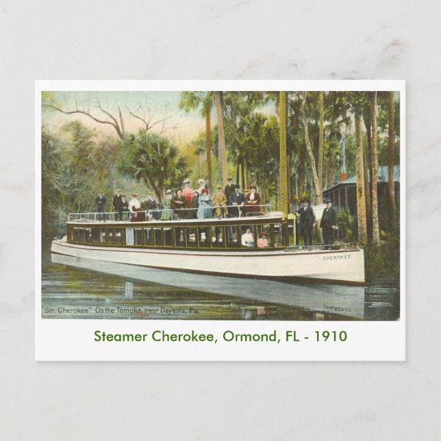 Dampfer Cherokee, Ormond, FL - 1910 Postkarte (Vorderseite)