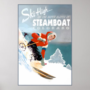 Dampfer Colorado Reiseplakat Rocky Mountains Poster