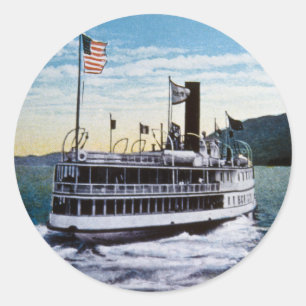 Dampfer "Horicon", See George, New York Runder Aufkleber