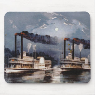 Dampfer Rennen auf dem Mississippi River Mousepad