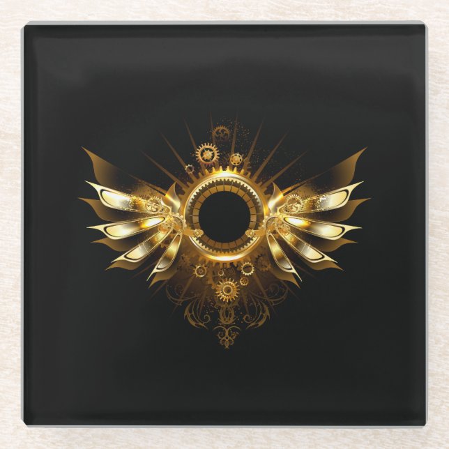 Dampfflügel Glasuntersetzer (Vorderseite)