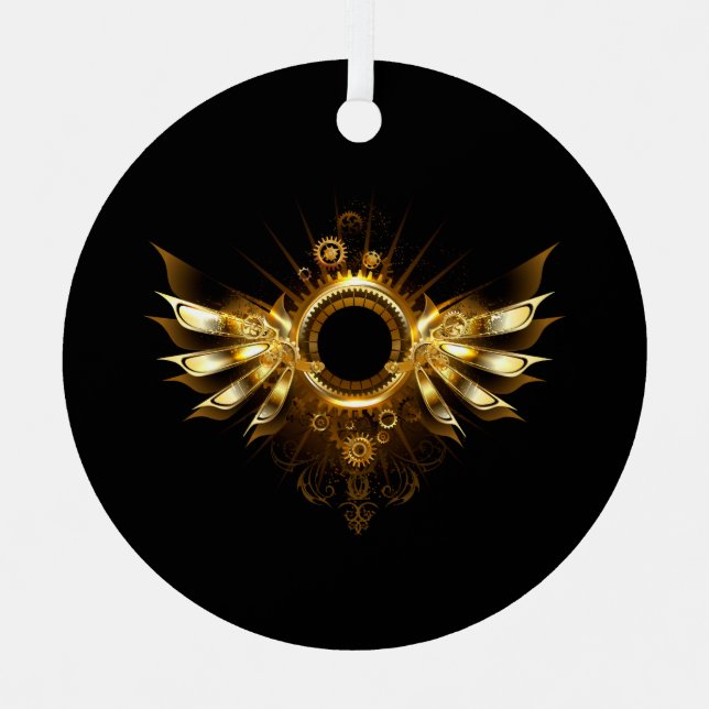 Dampfflügel Ornament Aus Metall (Vorderseite)