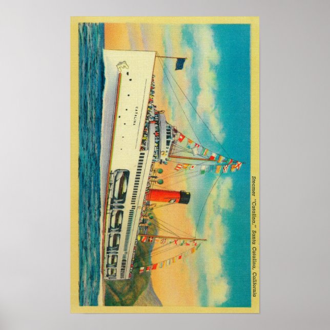Dampfgarer "Catalina" auf der Insel Santa Catalina Poster (Vorne)