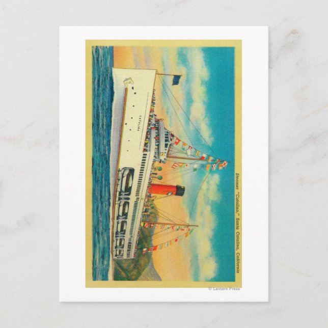 Dampfgarer "Catalina" auf der Insel Santa Catalina Postkarte (Vorderseite)