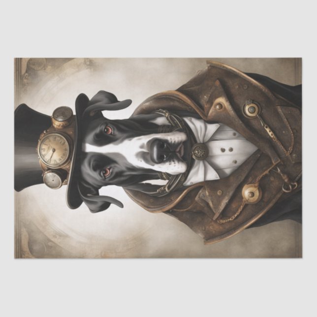 Dampfgetriebene Elegance: Großes Getane in Steampu Seidenpapier (Vorderseite)