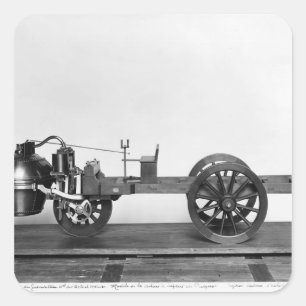 Dampfgetriebenes Auto erfunden Quadratischer Aufkleber