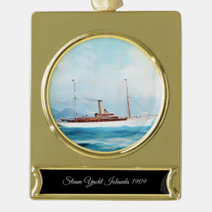 Dampfjacht Iolanda 1909 Banner-Ornament Gold