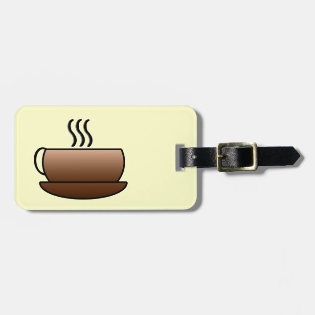 Dampfkaffee-Tasse Gepäckanhänger (Vorderseite horizontal)
