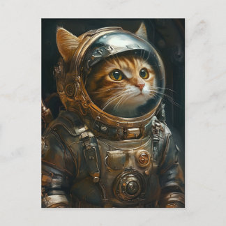 Dampfkatzenastronaut Feiertagspostkarte
