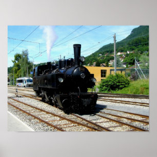 Dampflok in Blonay Poster