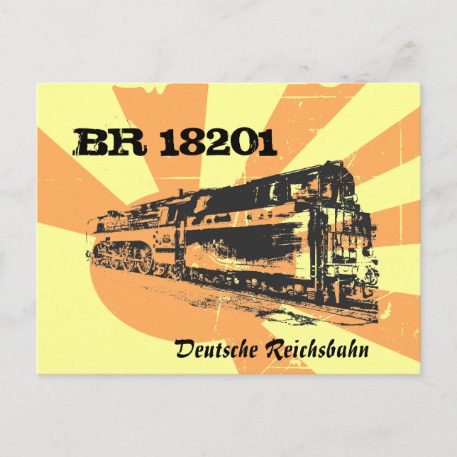 Dampflokdesign Reichsbahn Postkarte (Vorderseite)