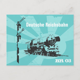 Dampflokdesign Reichsbahn Postkarte