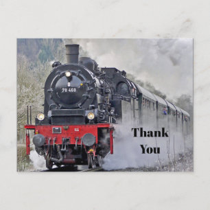 Dampflokfoto Vintage Zug - Danke Postkarte