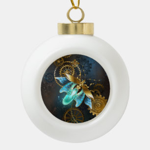 Dampflokomotiv-Glühwürmchen Keramik Kugel-Ornament