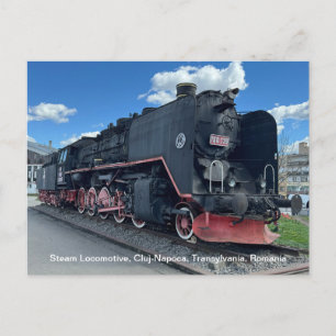 Dampflokomotive, Cluj-Napoca, Rumänien, auf einem Feiertagspostkarte