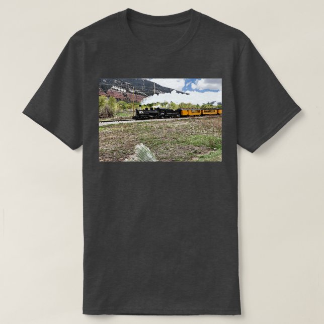 Dampflokomotive Durango und Silverton Eisenbahn T-Shirt (Design vorne)