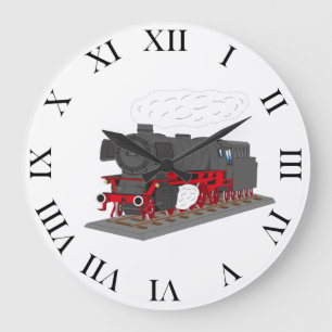 Dampflokomotive Große Wanduhr