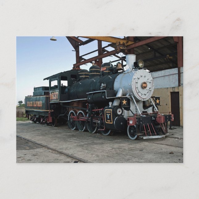 Dampflokomotive, Kuba Postkarte (Vorderseite)