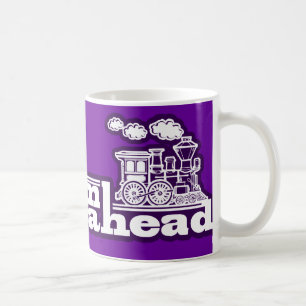 Dampflokomotive mit Volldampf voraus lila Logo-Tas Kaffeetasse