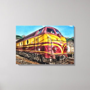 Dampflokomotive Motor Bahn Leinwand Art
