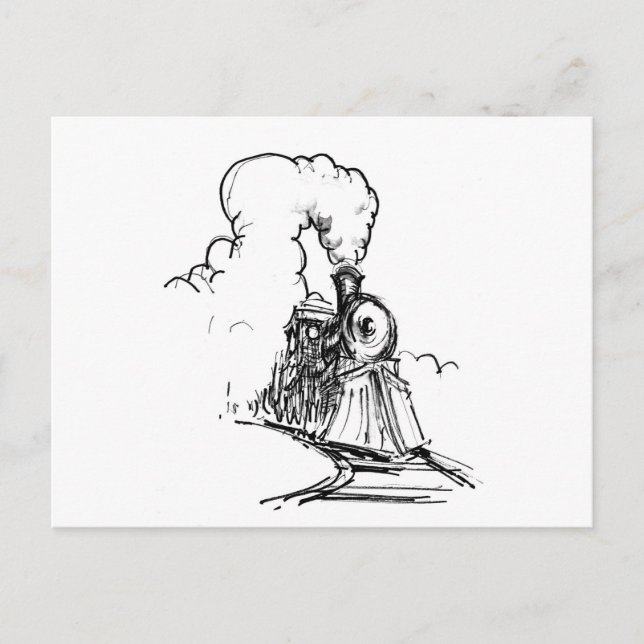 Dampflokomotive Postkarte (Vorderseite)