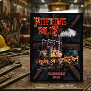 Dampflokomotive Puffing Billy Englisch Dankeskarte