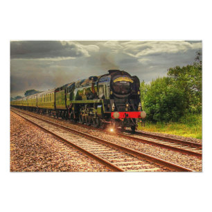 Dampflokomotive Zug Landschaftsfoto auf Leinwand Fotodruck
