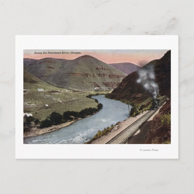 Dampflokomotiven auf Schiene Postkarte (Vorderseite)