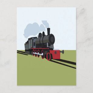 Dampflokomotiven-Eisenbahn Postkarte