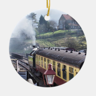 DAMPFLOKOMOTIVEN KERAMIK ORNAMENT