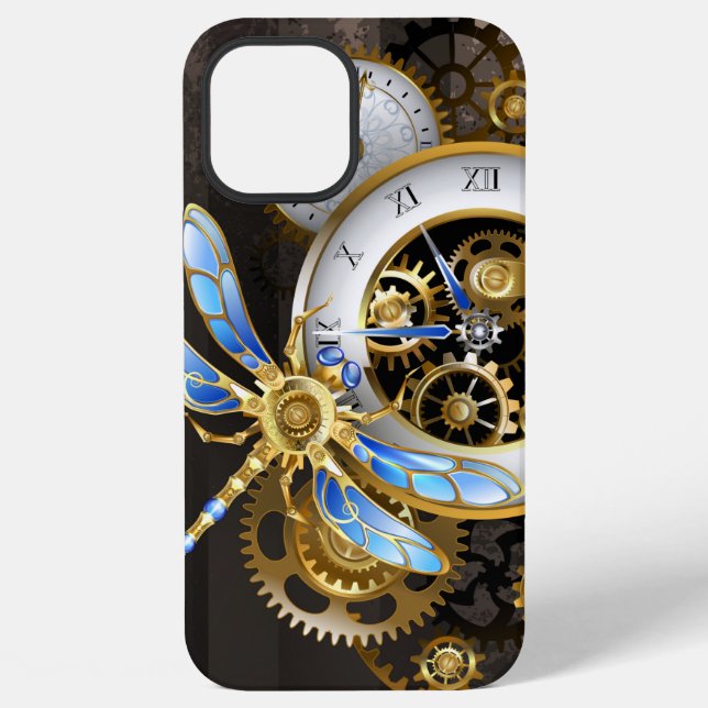 Dampfluhr mit mechanischer Libelle iPhone 12 Pro Max Hülle (Rückseite)