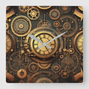 Dampfluhrwerk-Wanduhr Quadratische Wanduhr