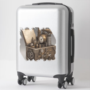 Dampfmaschine - Vintage Schatztruhe Aufkleber