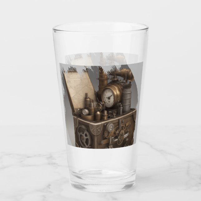 Dampfmaschine - Vintage Schatztruhe Glas (Vorderseite)