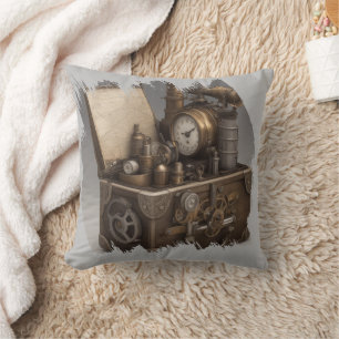 Dampfmaschine - Vintage Schatztruhe Kissen